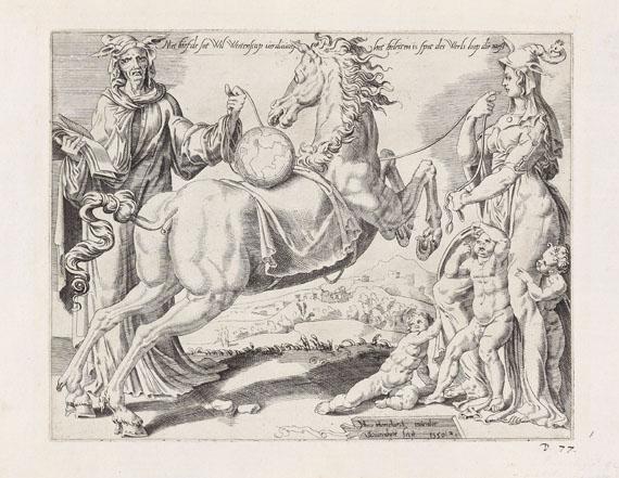 Dirk Volkertsz. Coornhert - 4 Bll.: Allegorische Szenen mit Pferden und Globen