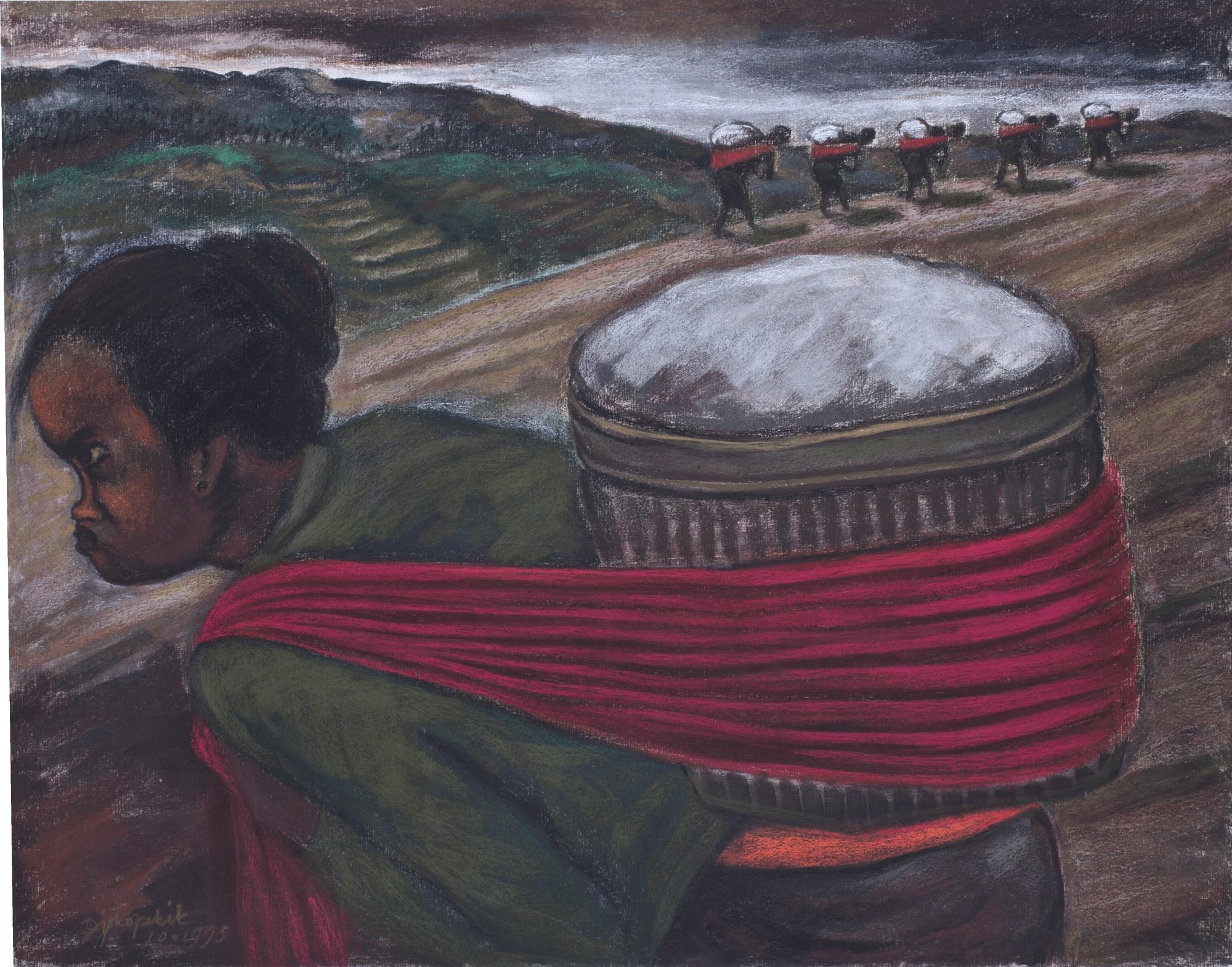 Djoko Pekik - Women Carrying Rice 