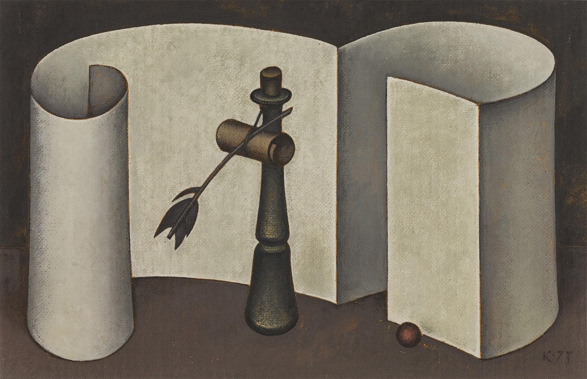 Dmitri Krasnopevtsev - Still Life with Feather and Scrolls