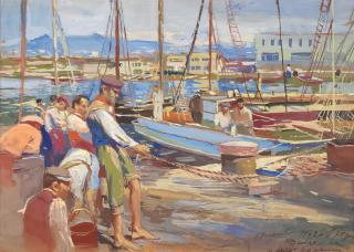 Dmitri Nalbandian - Fishermen on a Quay, Piraeus