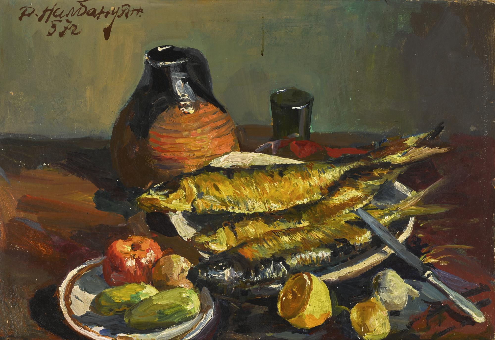 Dmitri Nalbandian - Still Life With Fish And Vegetables