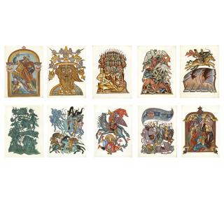 Dmitri Semenovich Stelletsky - A Group Of Ten Original Illustrations For Slovo O Polku Igorove