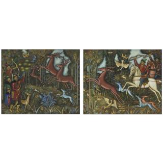 Dmitri Semenovich Stelletsky - A Pair Of Hunting Scenes