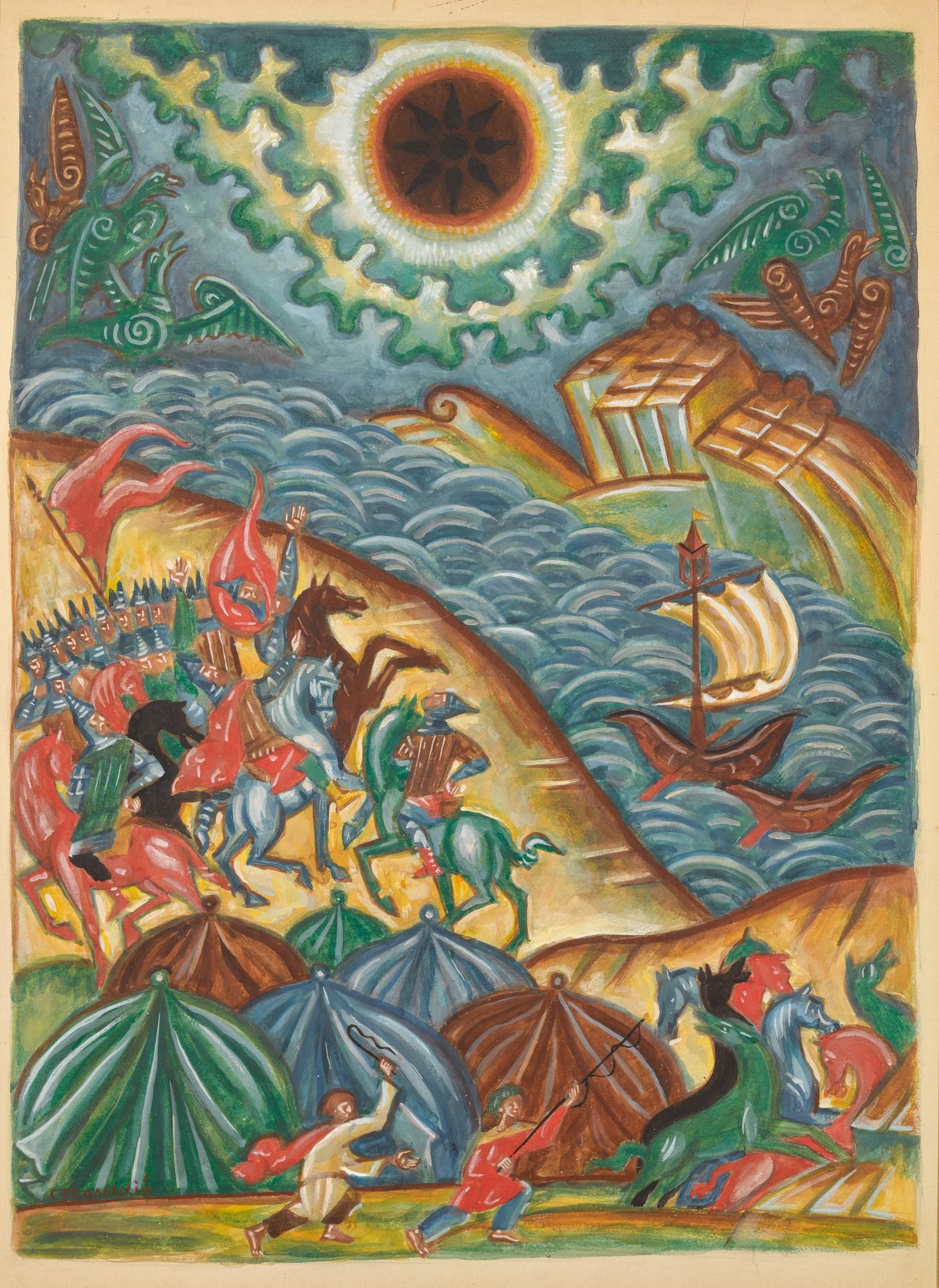 Dmitri Semenovich Stelletsky - L\'Armée Au Bord De La Mer From The Tale Of Igor\'S Campaign