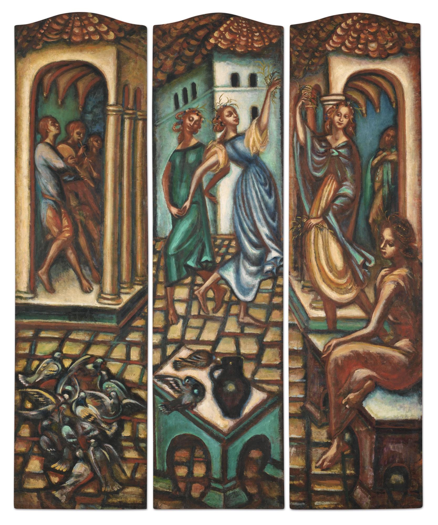 Dmitri Semenovich Stelletsky - Triptych Screen