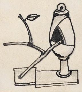 Dmitry Krasnopevtsev - Still life with a broken vessel and a branch