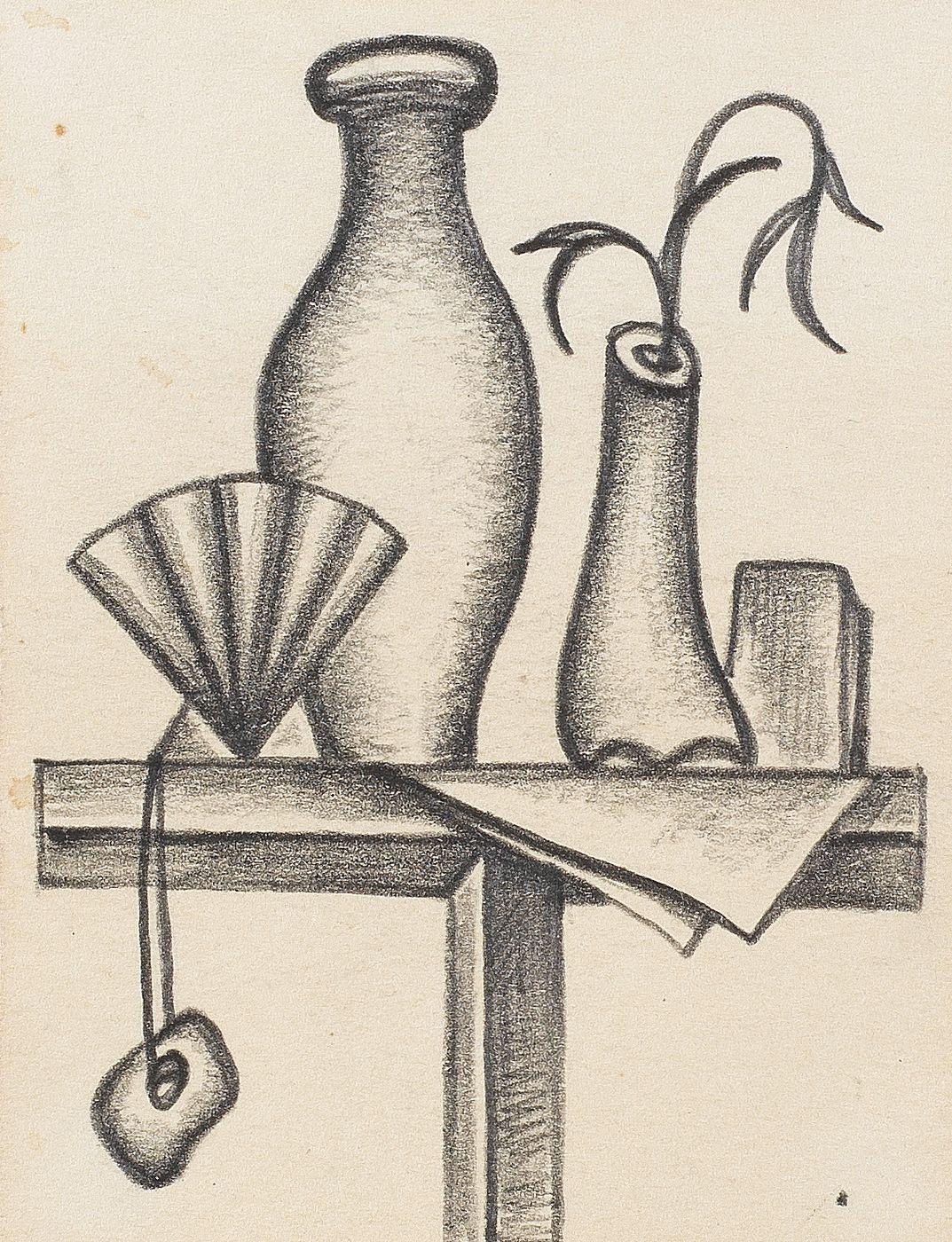 Dmitry Krasnopevtsev - Still life with vases and a shell