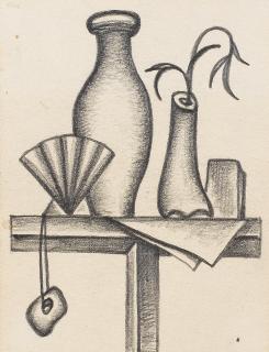 Dmitry Krasnopevtsev - Still life with vases and a shell