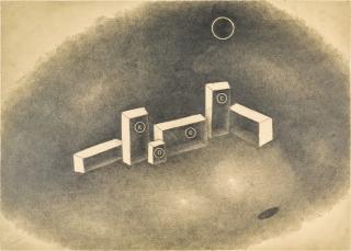 Dmitry Prigov - Untitled (Entrance), a Series of Six Works on Paper