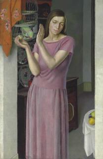 Dod Procter, R.A. - Girl with a Parrot
