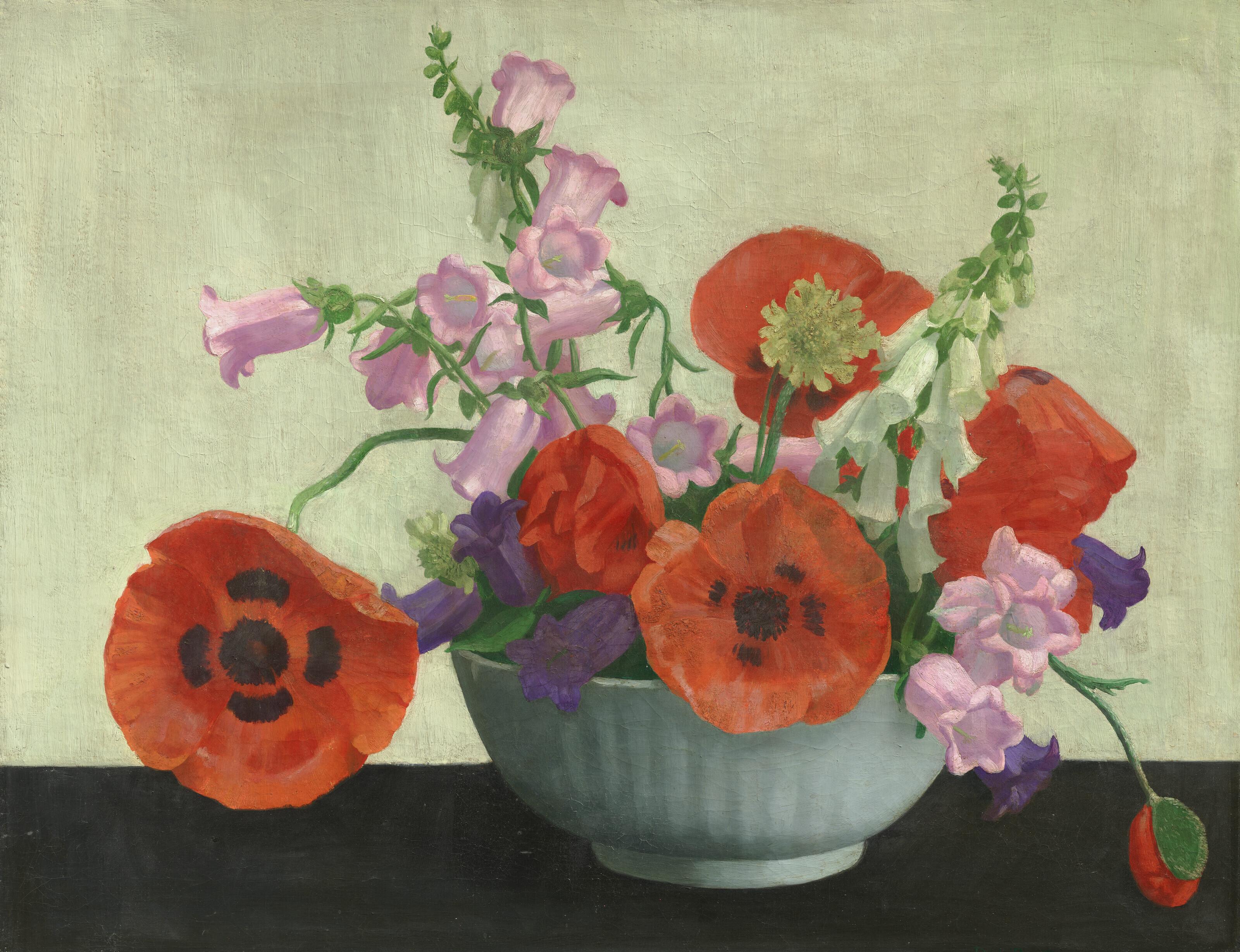 Dod Procter, R.A. - Poppies and Foxgloves