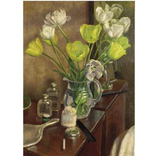 Dod Procter, R.A. - Tulips On The Dressing Table