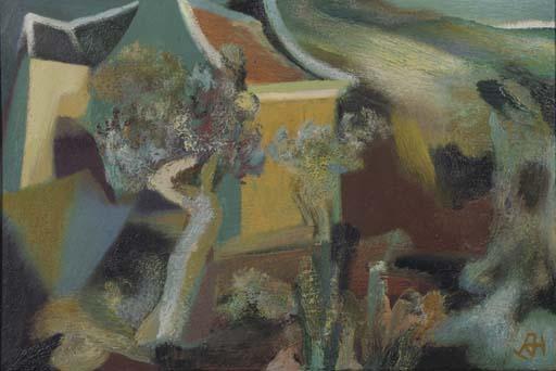 Dolf Henkes - Landscape with houses and trees