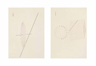 Dom Sylvester Houédard - (I) Untitled (Oval With Two Supporting Lines) (II) Untitled (Cube And Circle)