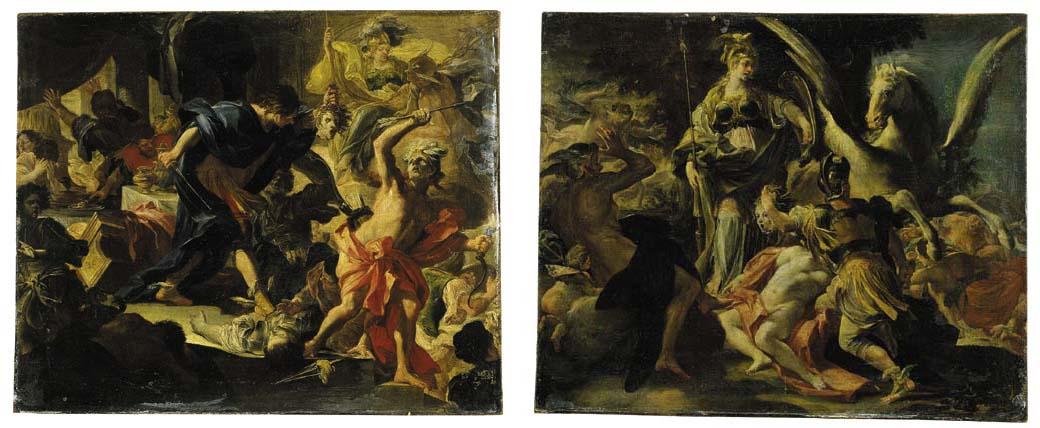 Domenico Antonio Vaccaro - Perseo uccide Fineo Perseo uccide la Medusa