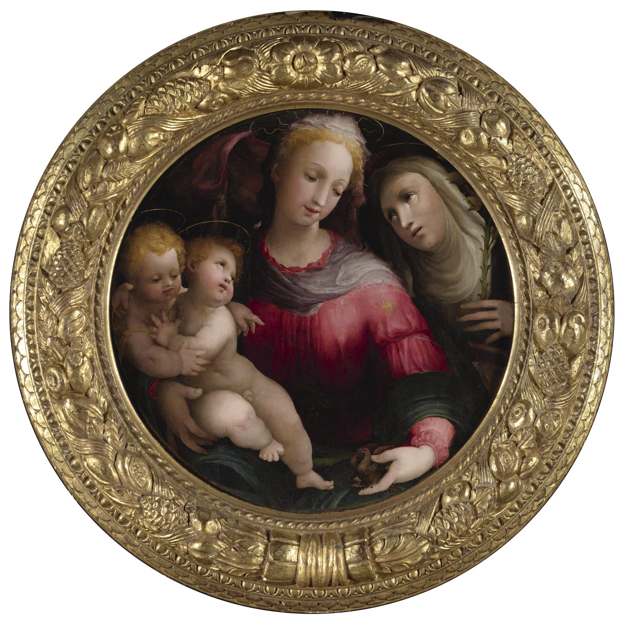 Domenico Beccafumi - Madonna And Child With The Infant Saint John The Baptist And Saint Catherine Of Siena