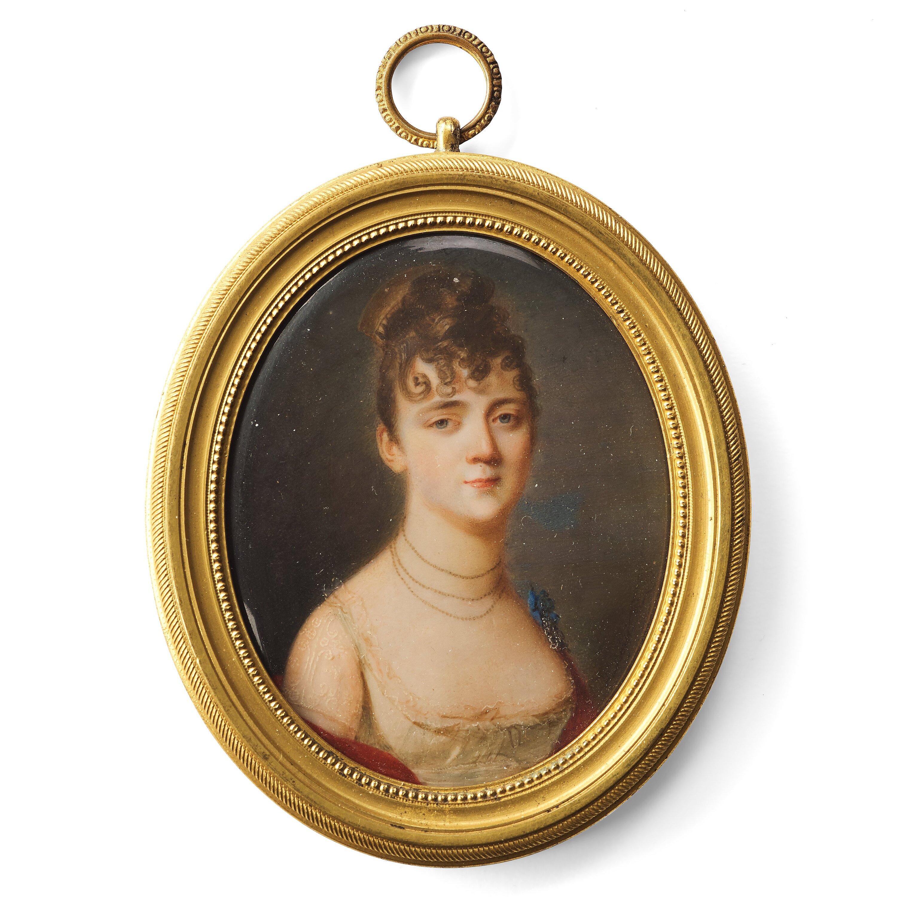 Domenico Bossi - Portrait of a lady in a white dress.