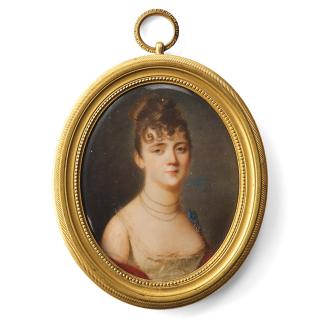 Domenico Bossi - Portrait of a lady in a white dress.