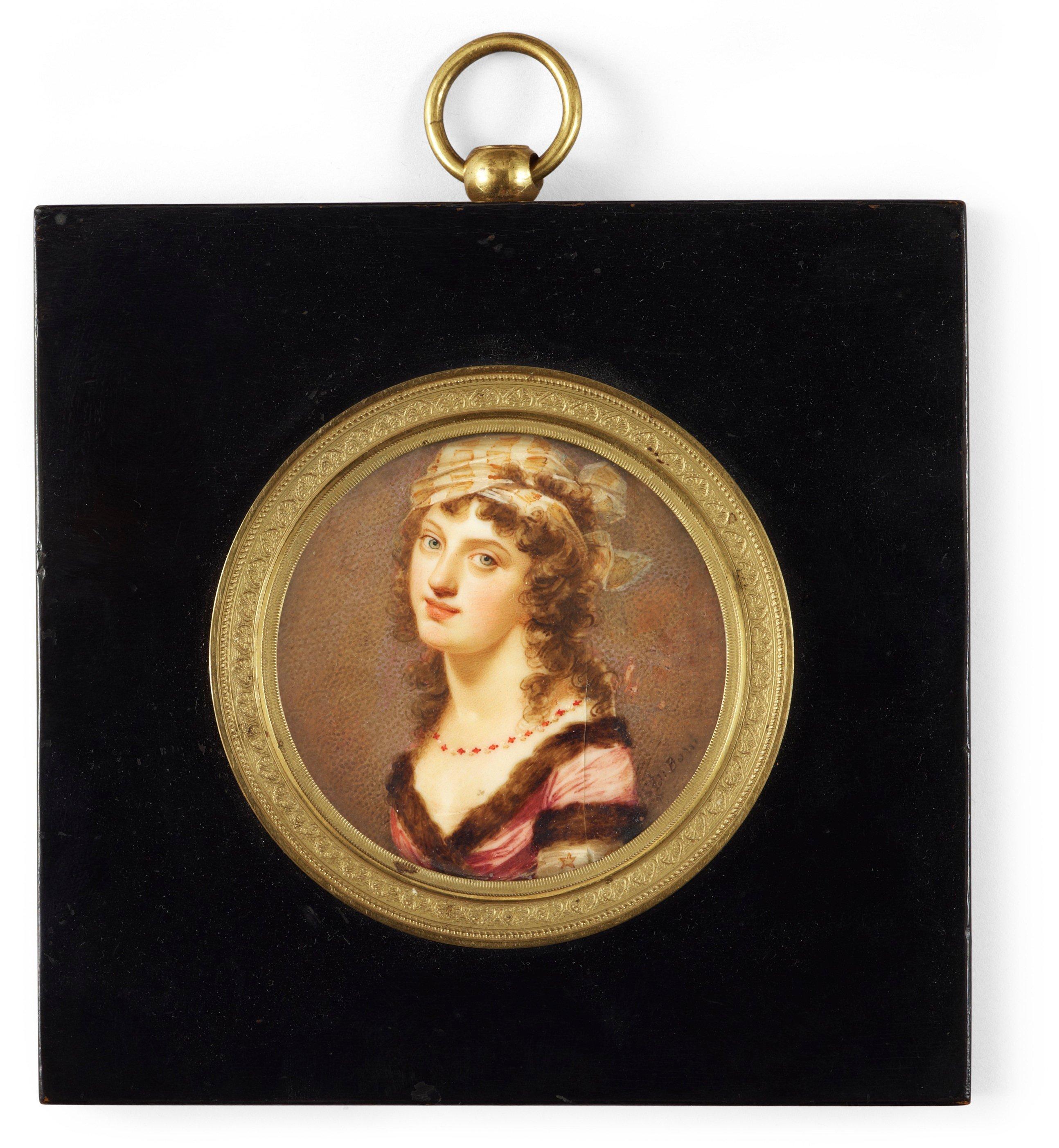 Domenico Bossi - Young woman in fur-lined dress