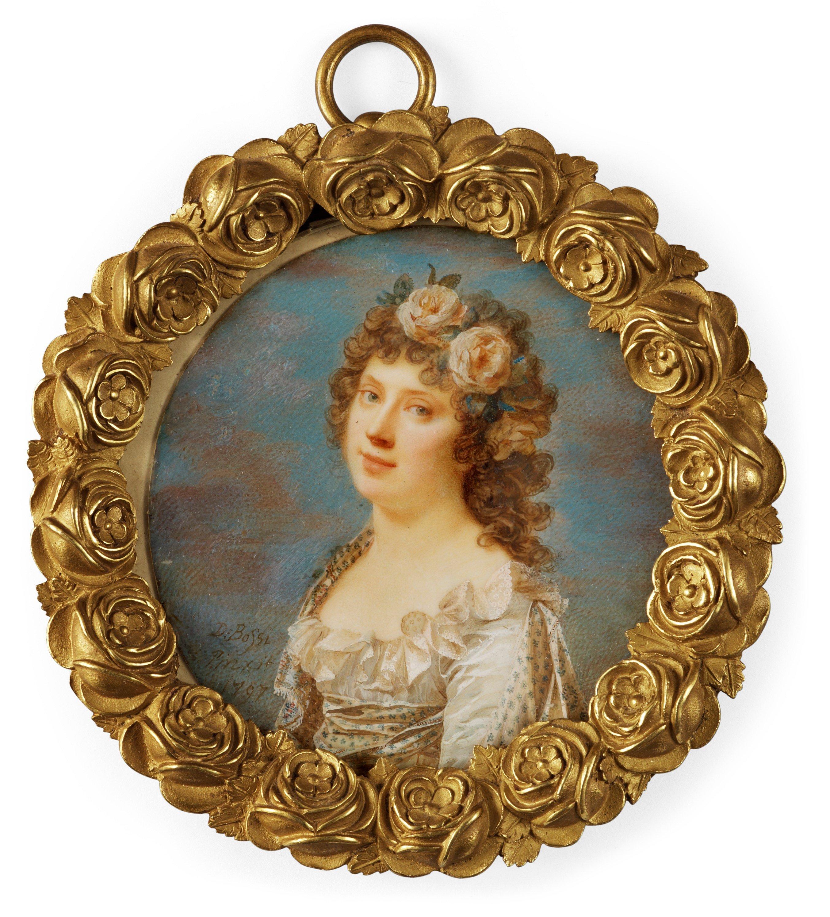 Domenico Bossi - Young women with garland of flowers