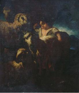 Domenico Brandi - A Shepherd And His Flock In A Moonlit Landscape