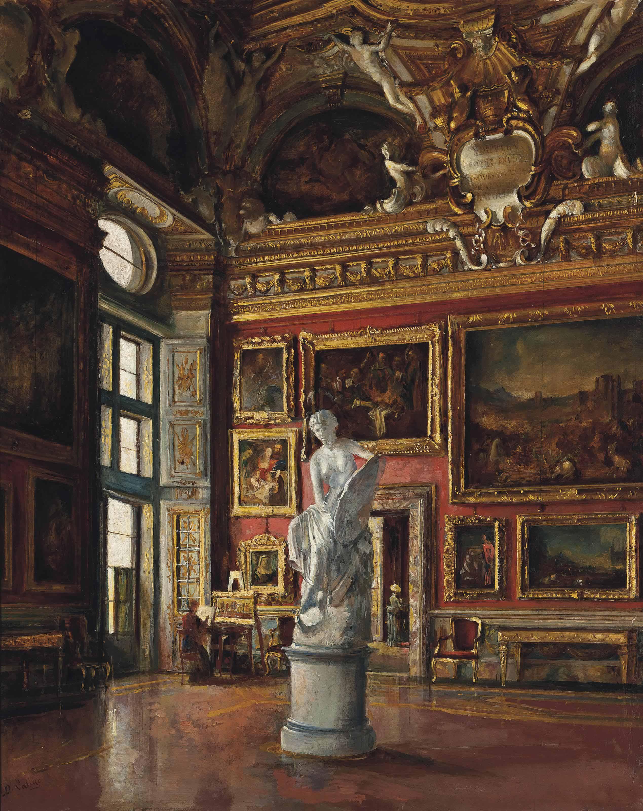 Domenico Caligo - An artist in the Salon de Jupiter, Pitti Palace, Florence