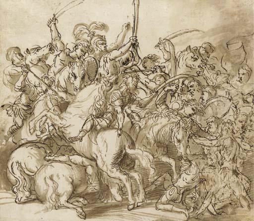 Domenico Campagnola - A battle scene