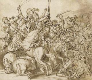 Domenico Campagnola - A battle scene