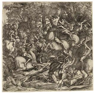 Domenico Campagnola - Battle of the Nude Men (B. 10)