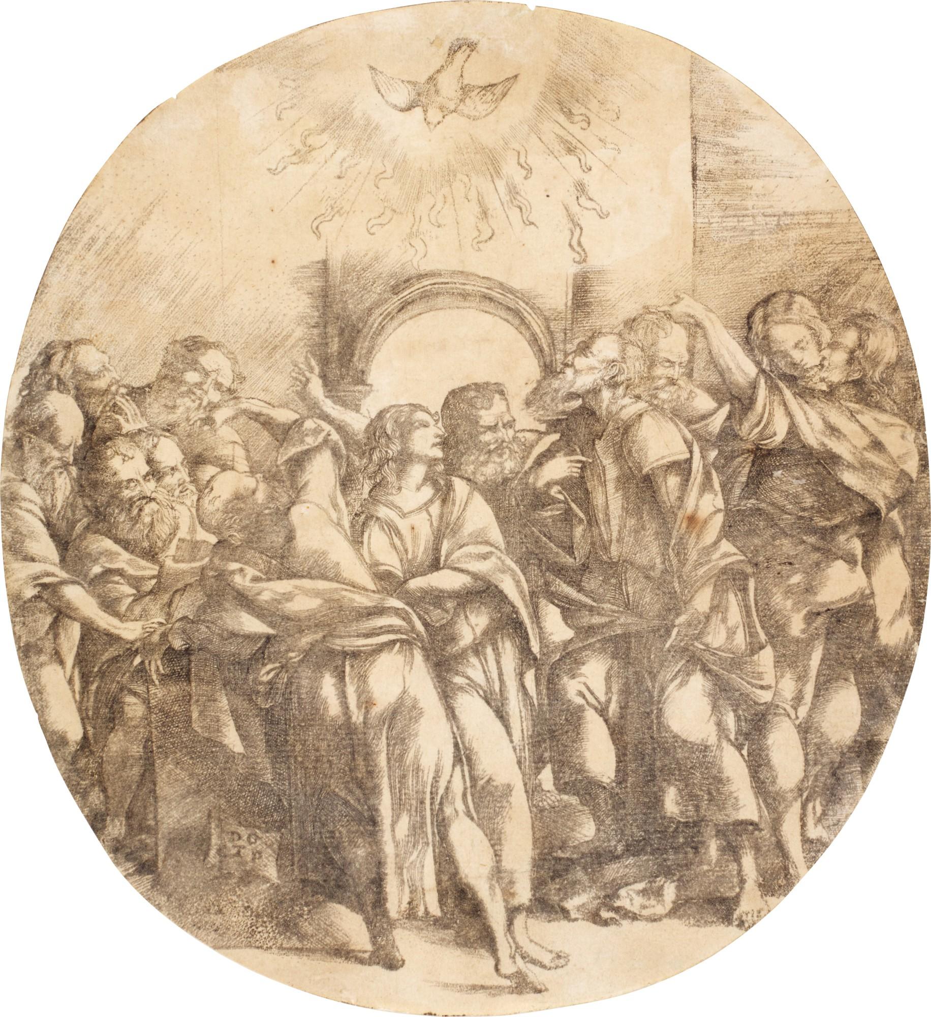 Domenico Campagnola - Pentecost (Hind 1.II; Bartsch XXV.380.3)