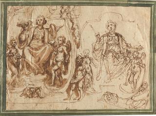 Domenico Cresti - Recto: Allegorie – Verso: Die Vertreibung aus dem Paradies.