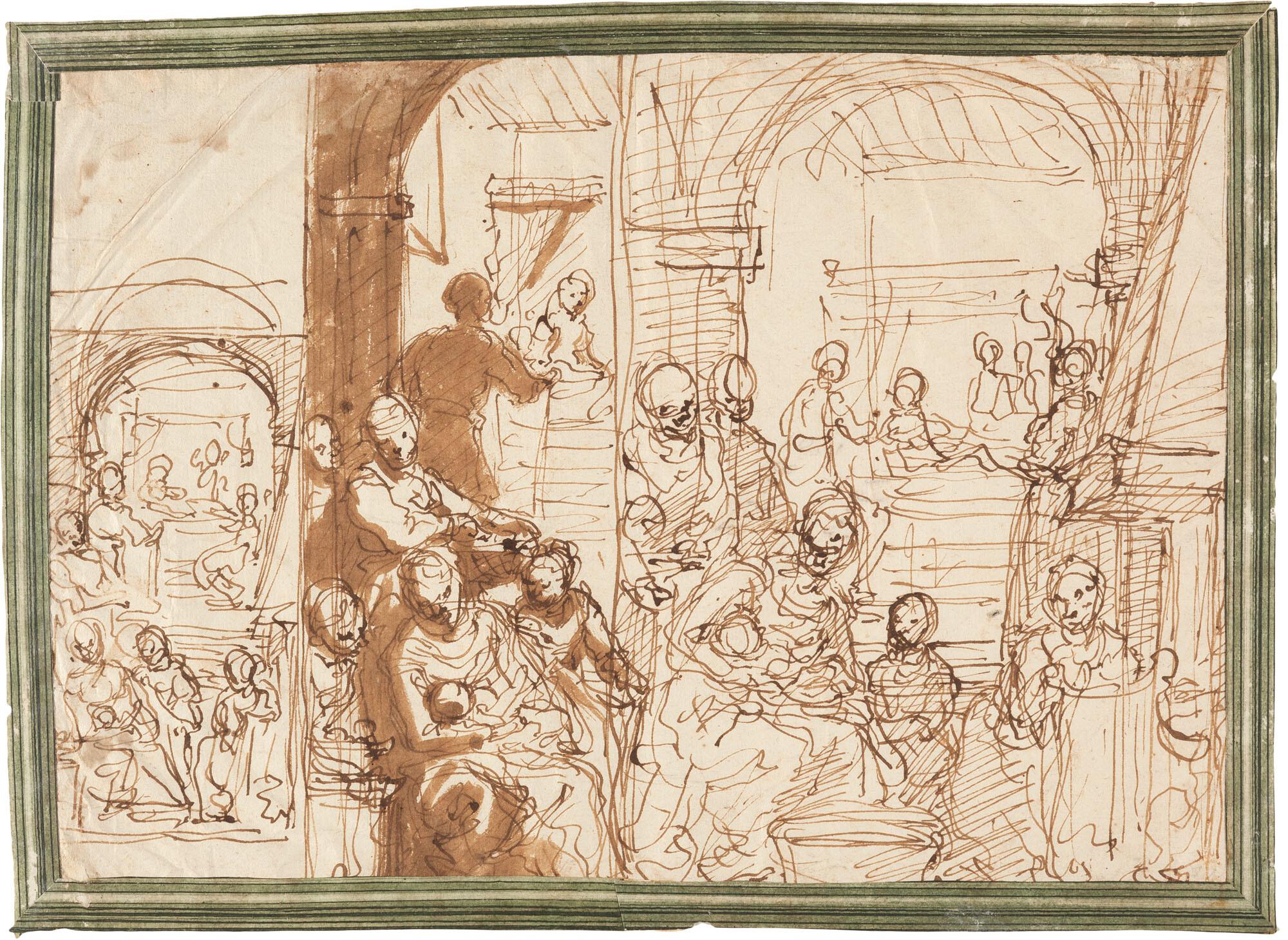 Domenico Cresti - Recto: Die Geburt Mariens.