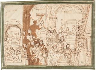 Domenico Cresti - Recto: Die Geburt Mariens.