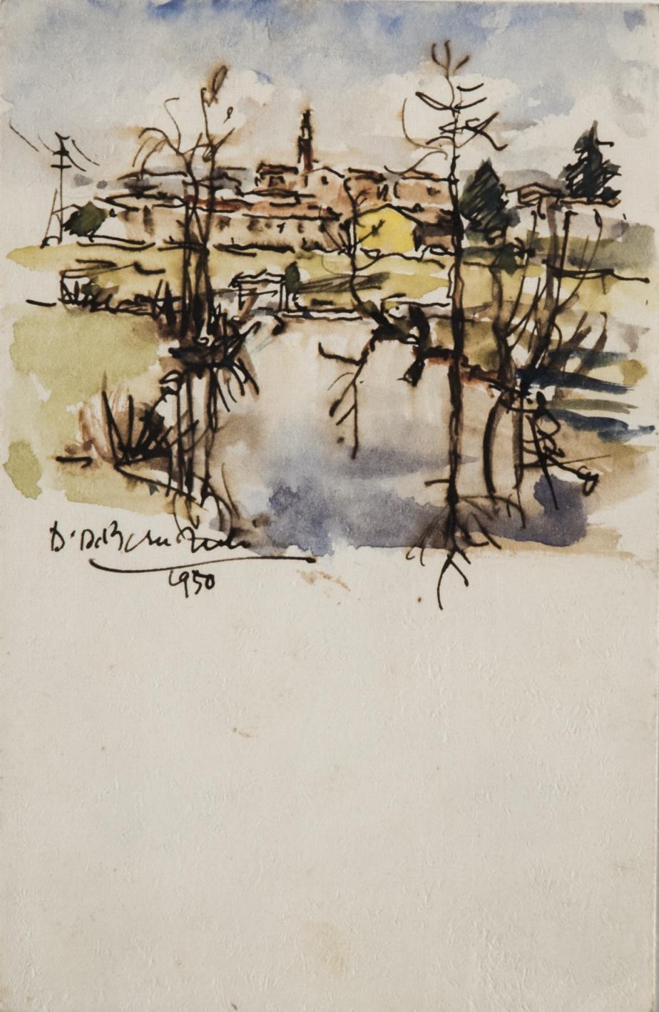 Domenico De Bernardi - Il Bardello e sullo sfondo Besozzo superiore