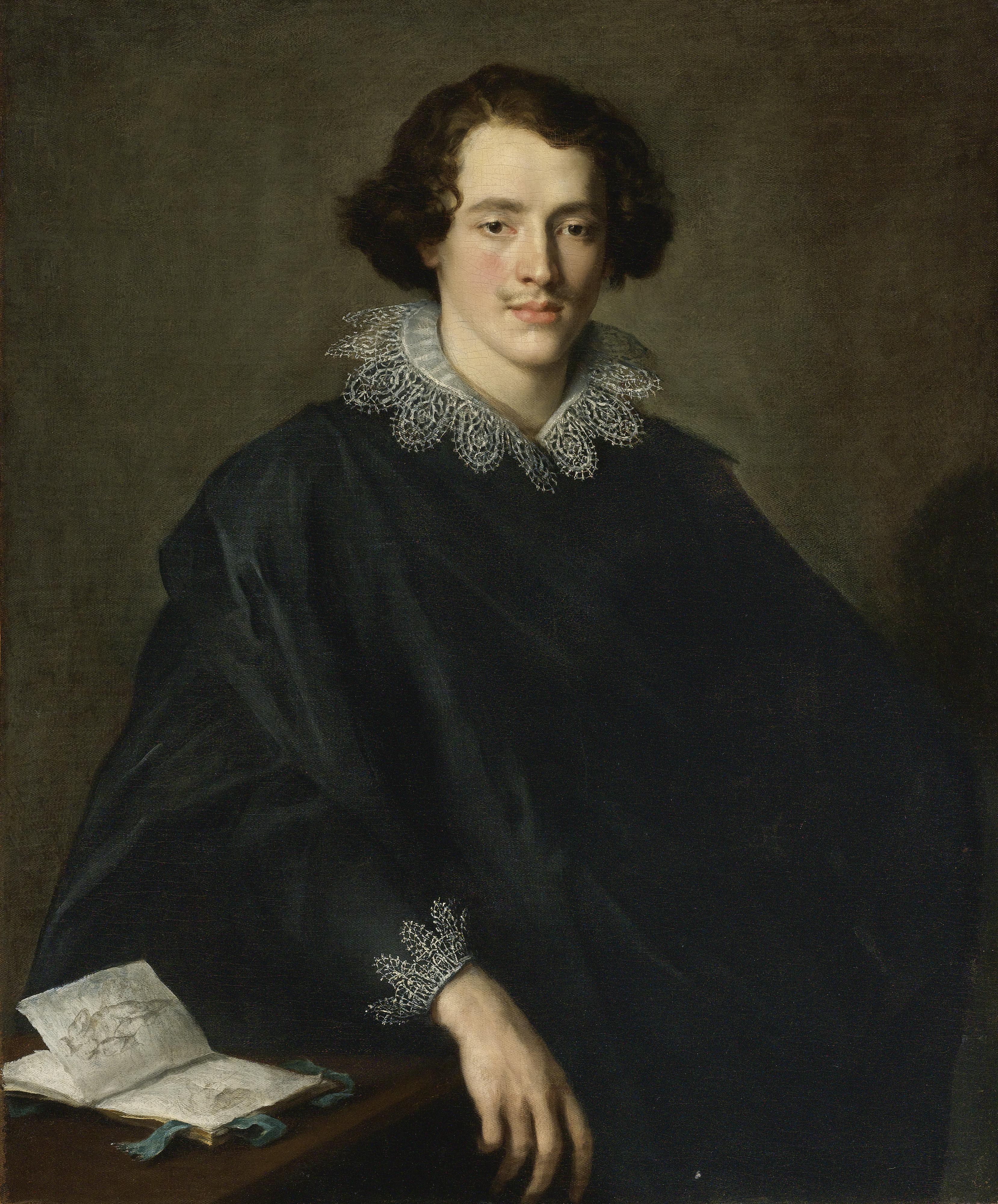 Domenico Fiasella - Portrait Of A Young Man With A Sketchbook