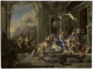 Domenico Gargiulo, Called Micco Spadaro - The Adoration Of The Shepherds