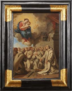 Domenico Gargiulo - Carthusian monks in adoration of the Madonna