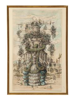 Domenico Gnoli - A figure in costume; and a companion drawing