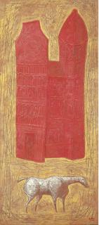 Domenico Gnoli - Cattedrale e cavallo