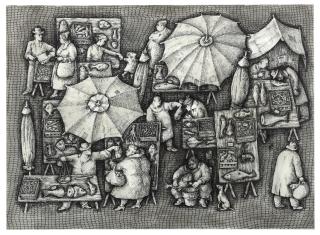 Domenico Gnoli - Roma, Mercato del pesce