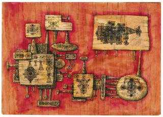 Domenico Gnoli - Senza Titolodated 1957, Ink And Gouache On Paper