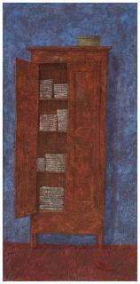 Domenico Gnoli - The Linen Closetoil And Sand On Canvas. Executed In 1960.