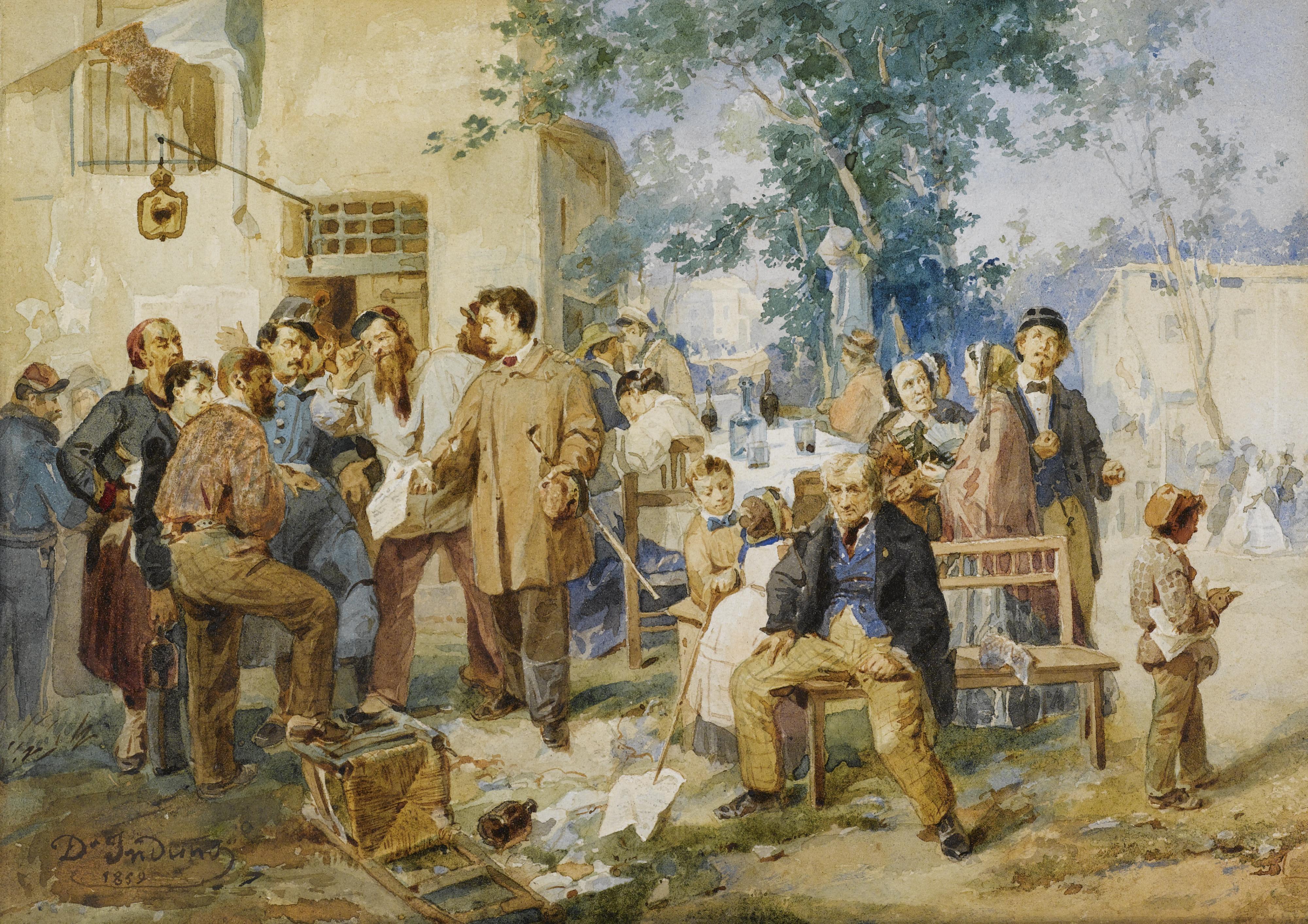 Domenico Induno - Il Bollettino Di Villafranca