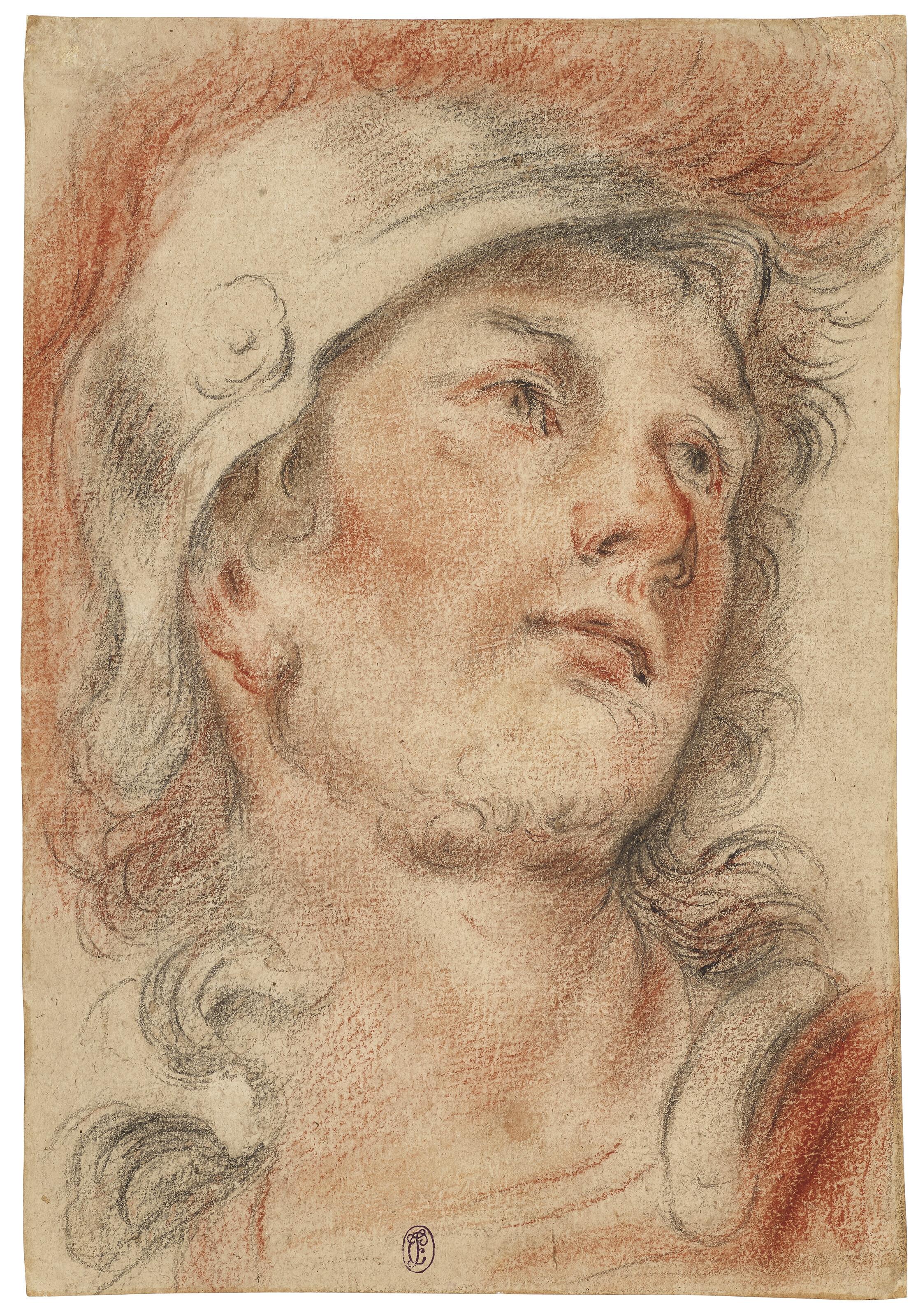 Domenico Maria Canuti - Head of a soldier wearing a helmet