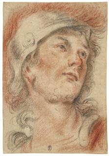 Domenico Maria Canuti - Head of a soldier wearing a helmet