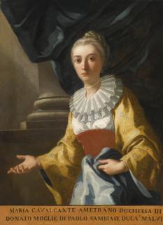 Domenico Mondo - Portrait Of Maria Cavalcanti Ametrano, Duchess Of San Donato (Before 1732-1764)