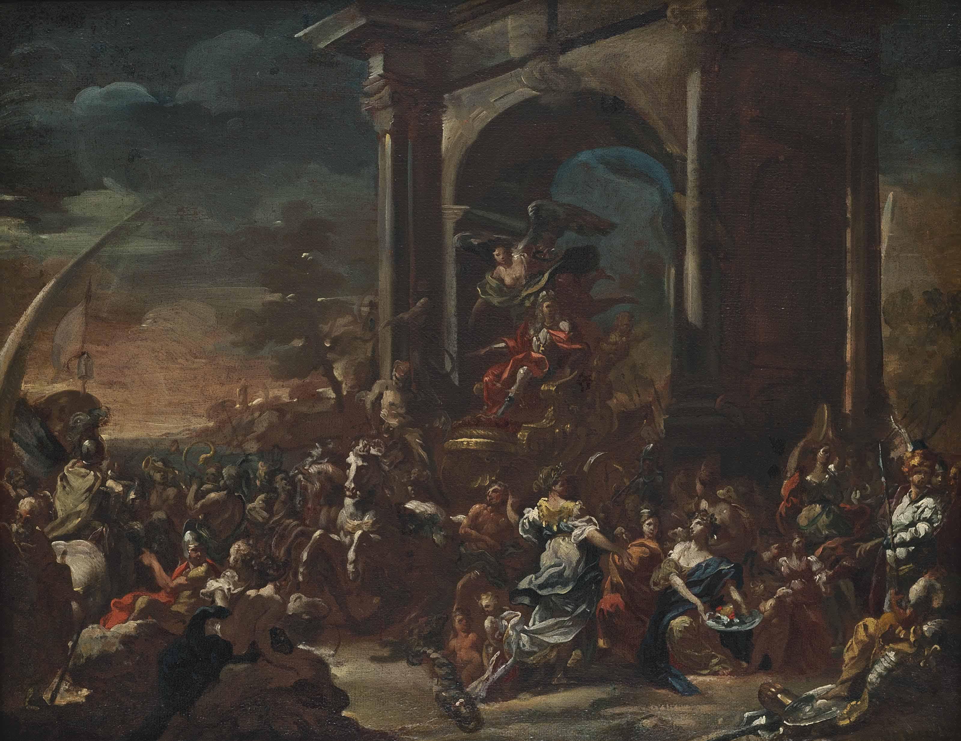 Domenico Mondo - The Triumphal Entry of Charles Vii of Naples And Sicily (Later Charles III of Spain) Into Naples, 10 May 1734: A Bozzetto