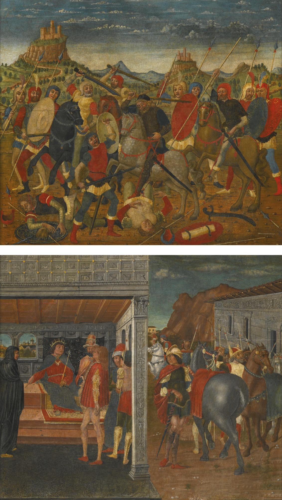 Domenico Morone - The Death Of Uriah The Hittite; The Announcement Of The Death Of Uriah To King David And Bathsheba