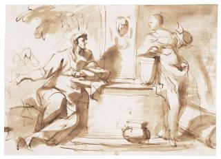 Domenico Piola - Christ And The Samaritan Woman