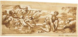 Domenico Piola - Dieu Le Père Apparaissant À Moïse